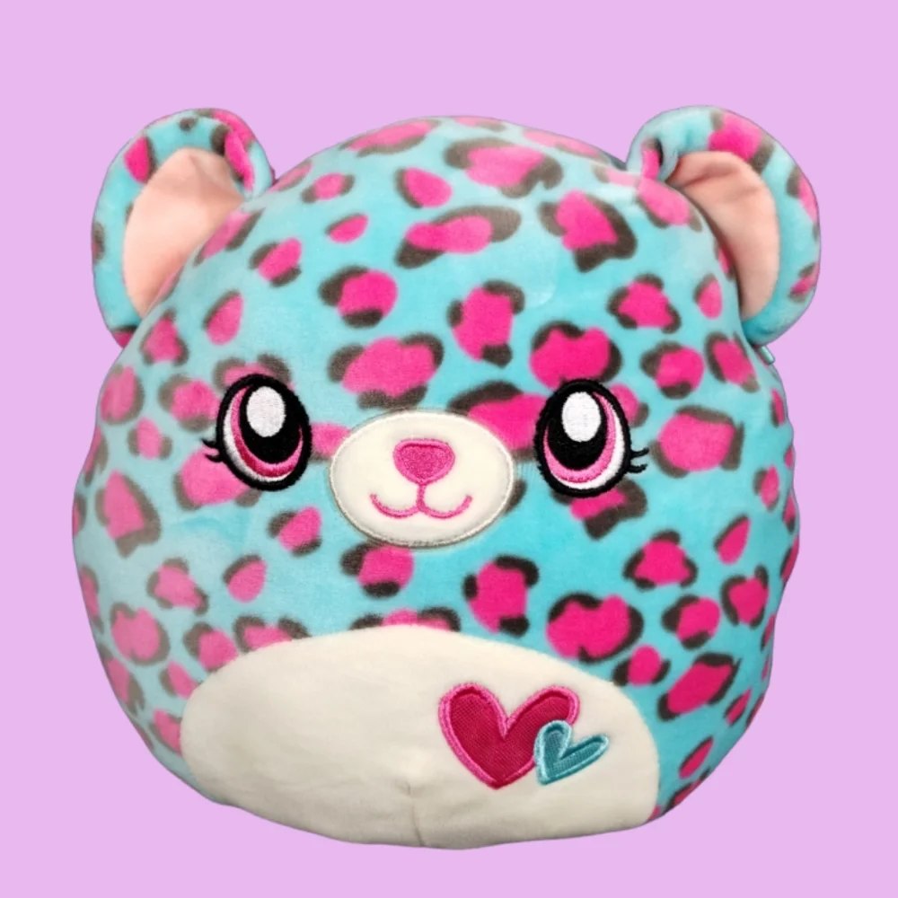 Squishmallow Leopard/Cheetah Plush Chelsea Heat Stuffed Animal 8" Blue & Pink - Picture 1 of 13